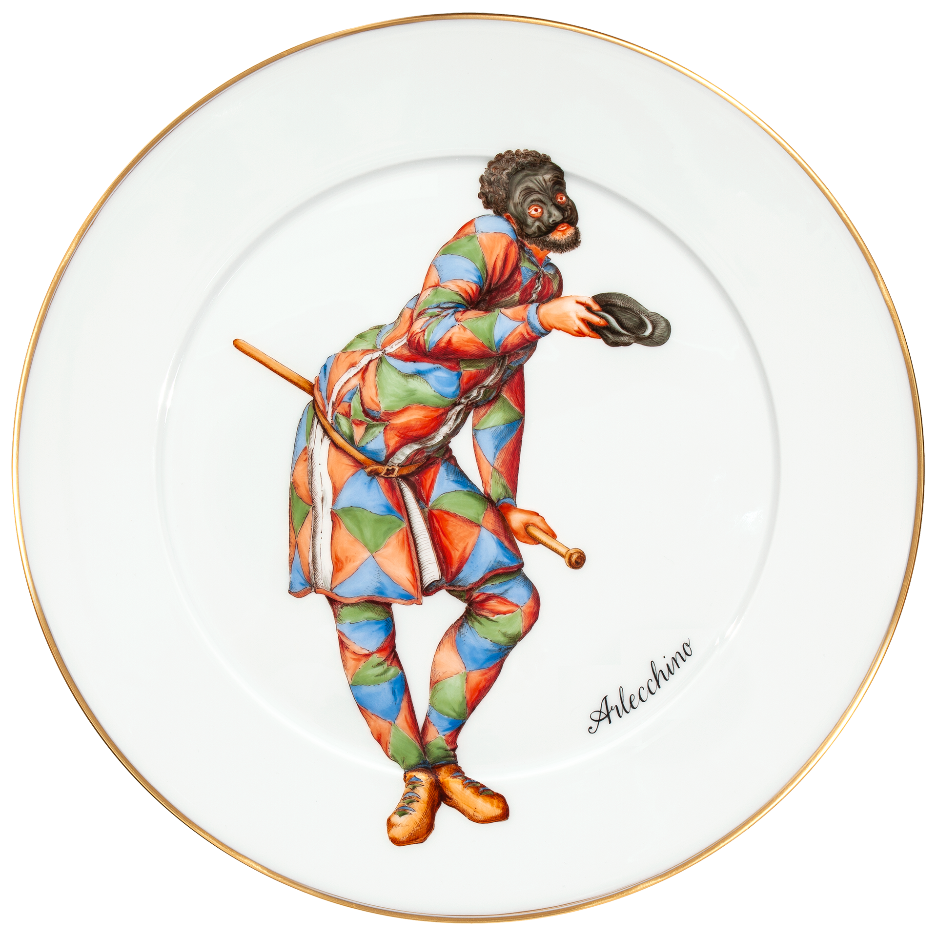 MEISSEN Limited Edition Wall Plate, commedia dell' arte, Arlecchino
