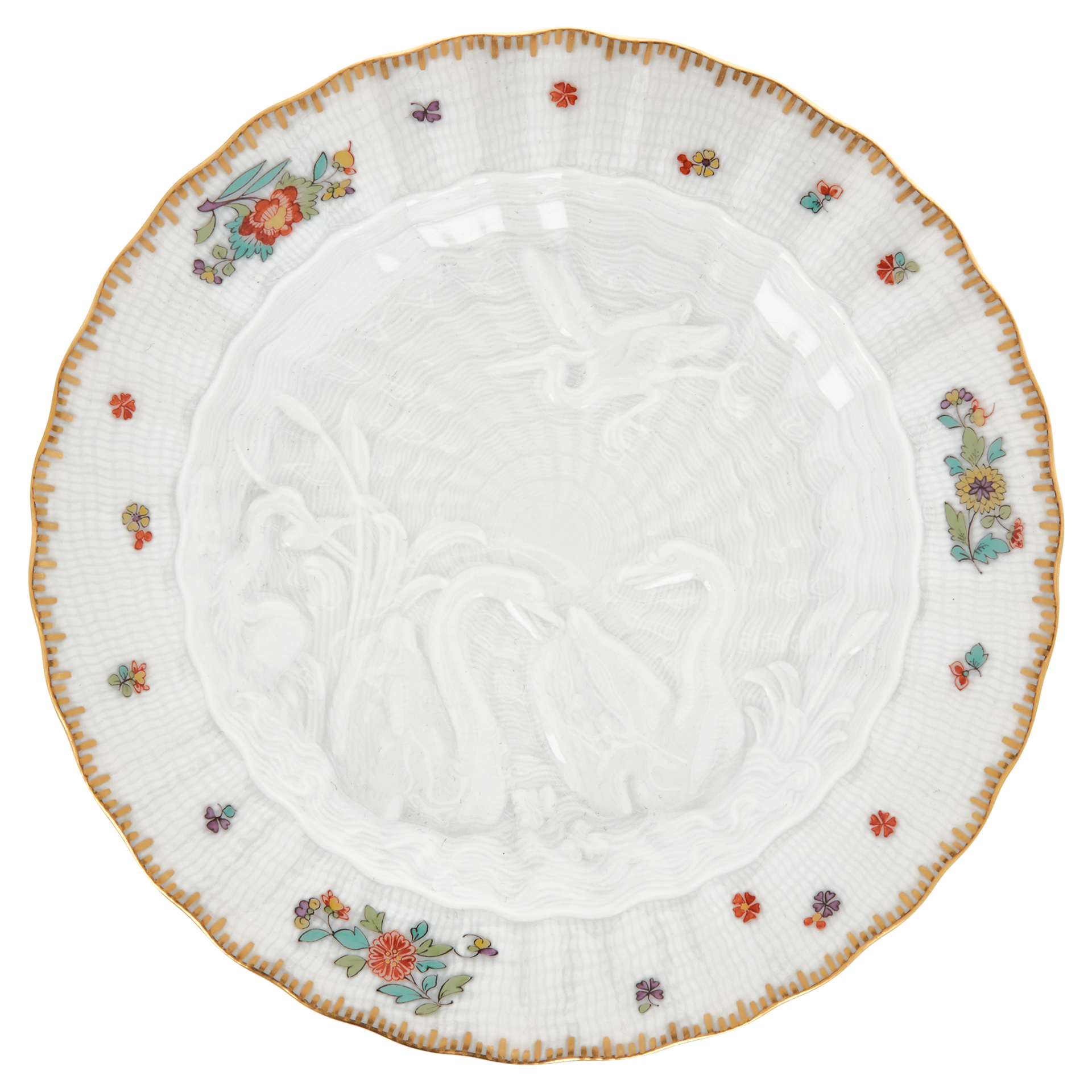 MEISSEN Swan Service Indian Flower Branch Bread & Butter Plate