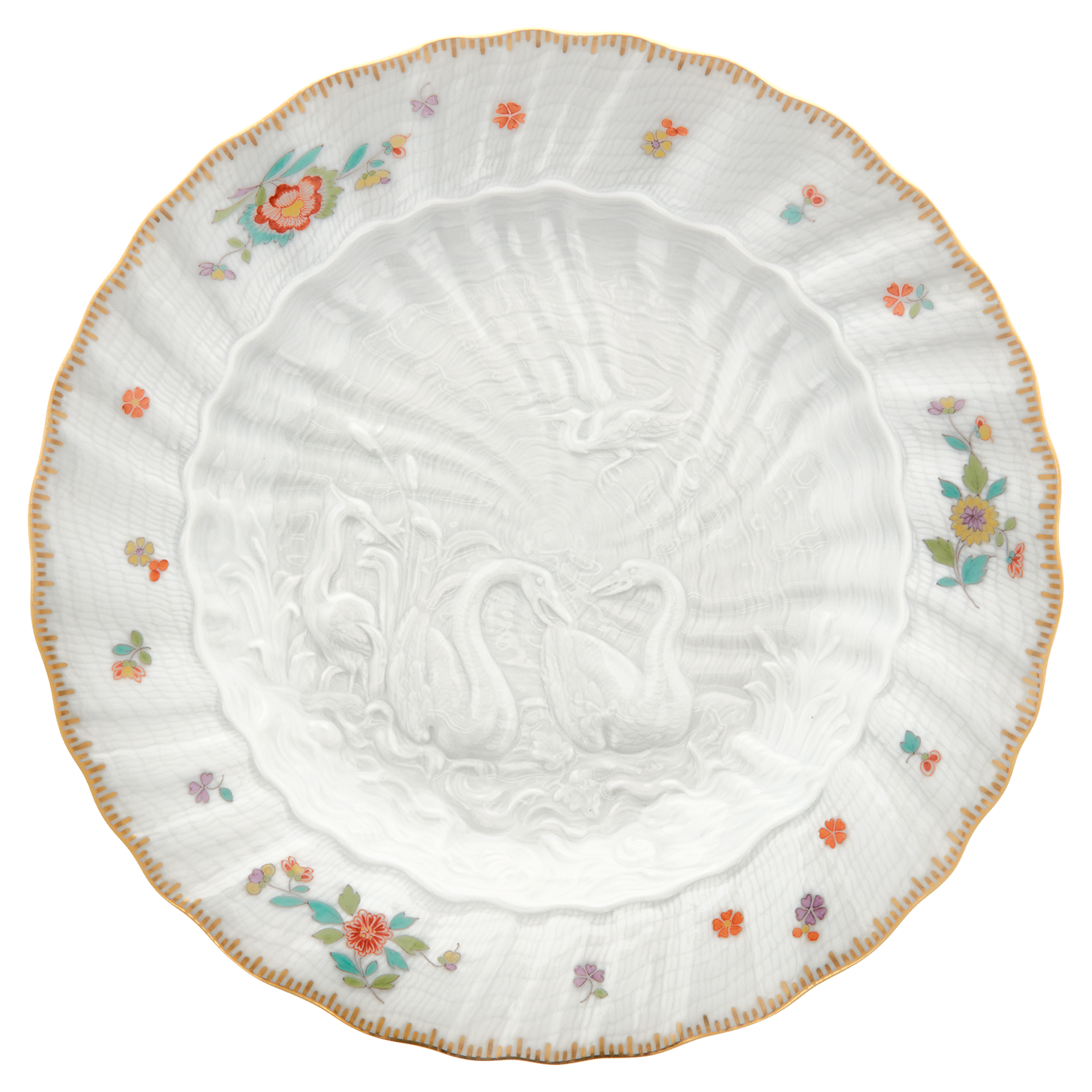 マイセン スワンサービス インディアンフラワー MEISSEN MEISSEN Swan Service Indian Flower Branch Dessert Plate