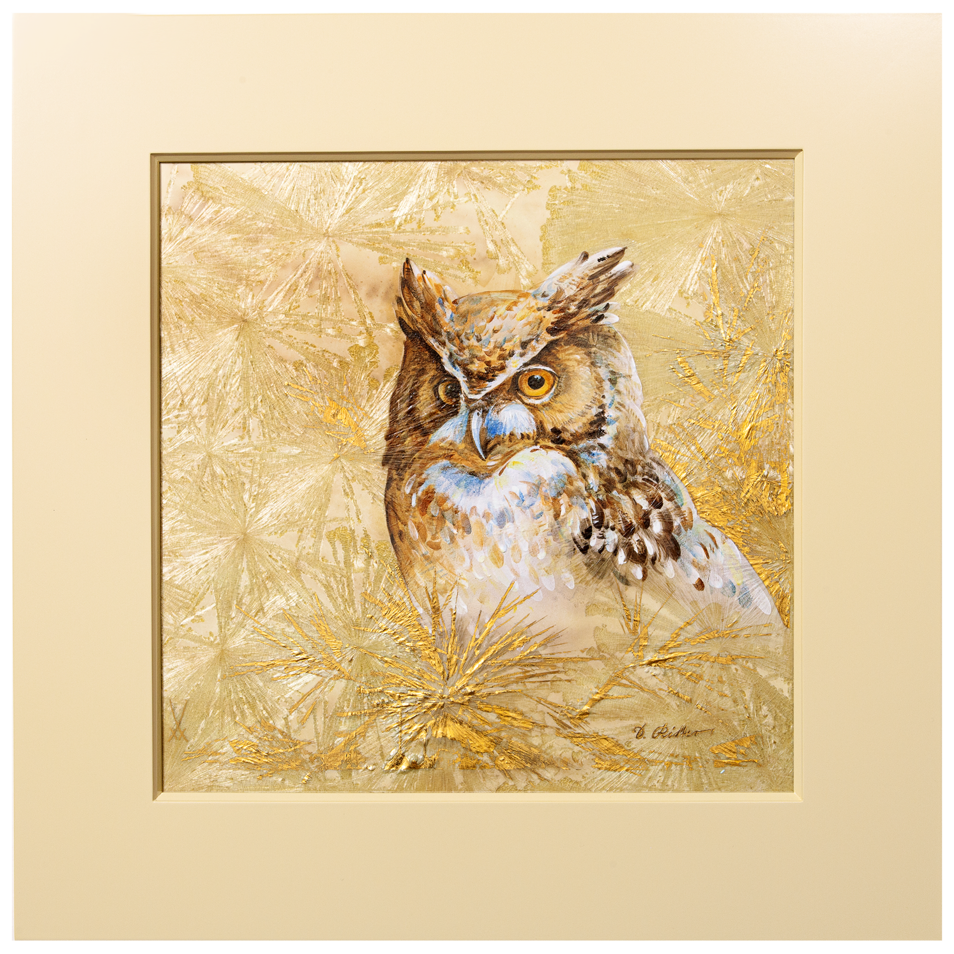 MEISSEN New Crystal Glaze Wall painting, Owl
