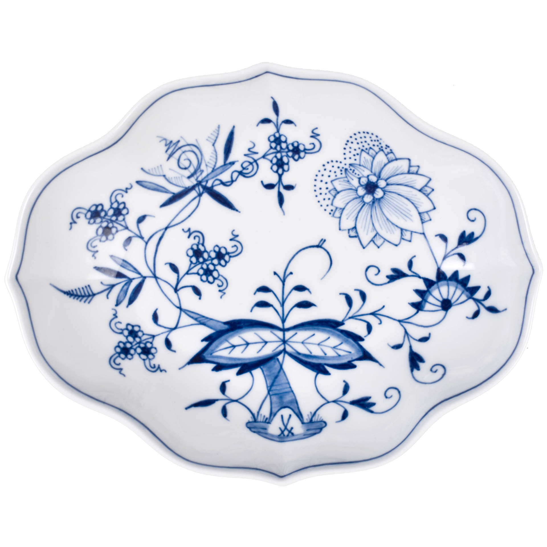 MEISSEN New Cutout Blue Onion Dish, large