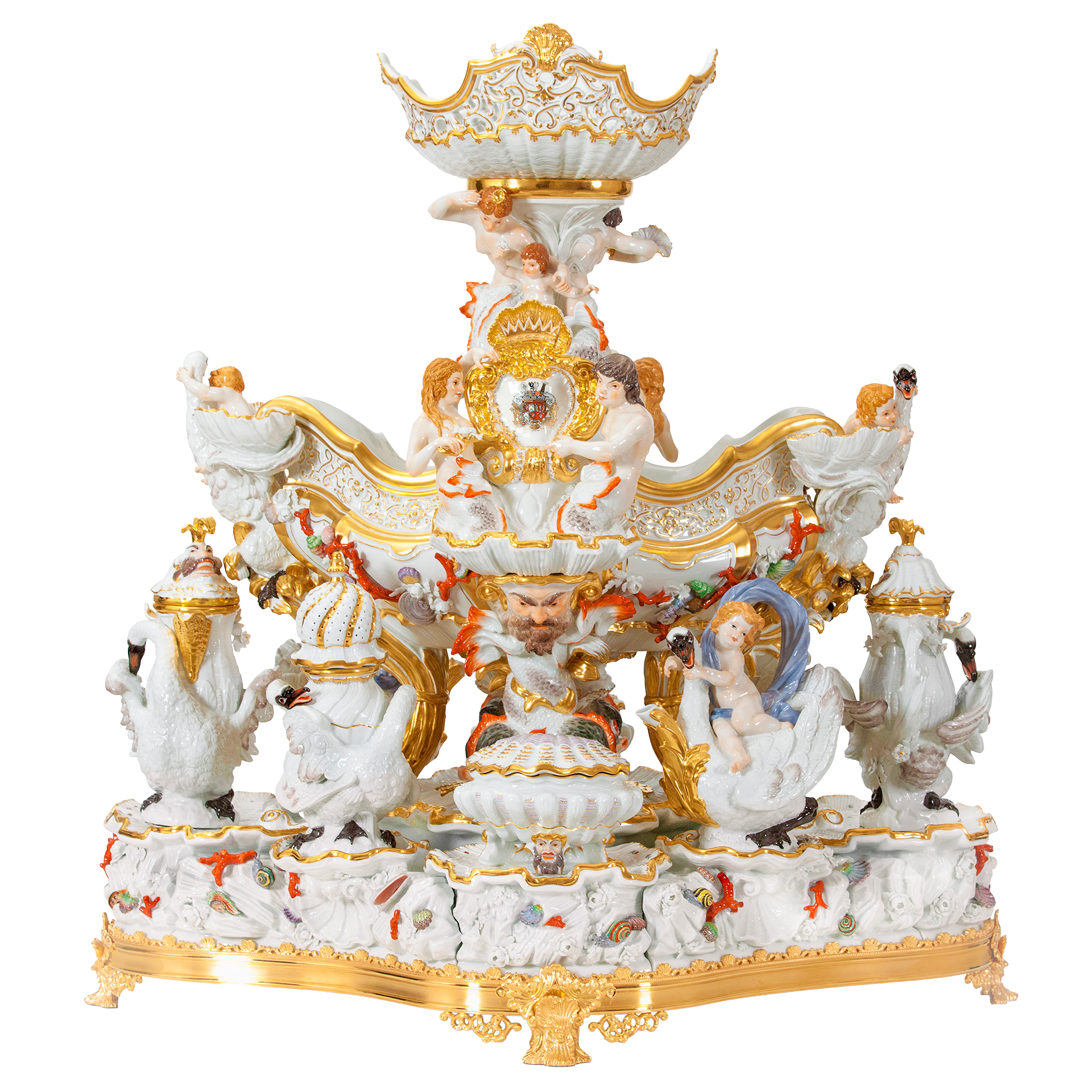 MEISSEN Swan Service Centerpiece H 80 cm