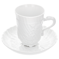 Coffee cup & saucer, Shape "Swan Service", white, V 0,15 l