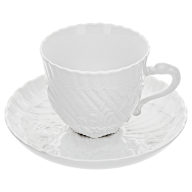 Cappuccino cup & saucer, Shape "Swan Service", white, H 9 cm