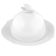 Box, Shape "Waves Relief", white, Ø 19 cm