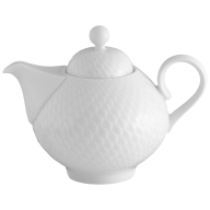 Oil bottle, Shape "Waves Relief", white, H 10 cm