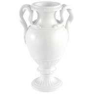 Snake handle vase, white, H 23 cm