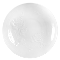 Dish with relief roses, white, Ø 18 cm
