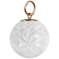 Pendant "Boule" Tuberose relief in White, 750 rose gold, Ø 1,9 cm