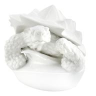 Turtle, big, white, H 24 cm