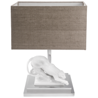 Panther as table lamp, white, H 44 cm