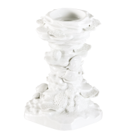 Candlestick Coral, white, H 13,5 cm