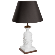 Table lamp with column of roses, white, H 55 cm