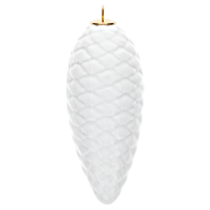 Fir cone, white, H 8,5 cm