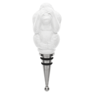 Bottle Stopper, "MEISSEN Bottle Tops", See No Evil, white, H 13,5 cm