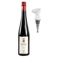 Red wine set, 2-pcs, Schloss Proschwitz Cuvée Moritz, 0,75 l, 13 % vol. Bottle stopper cavalier, white