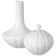 Home deco set, 2-pcs, "Landscape", Vase, Box, white
