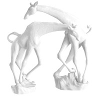 Figurine set, Giraffe, 2-pcs, white