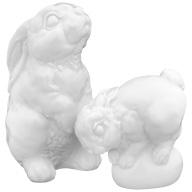 Figurine set, Hare, 2-pcs, white