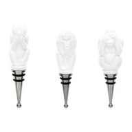 Bottle top set, 3-pcs, monkeys, white