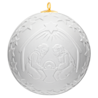 Ball, Nativity scene, White, without glaze, Ø 7 cm