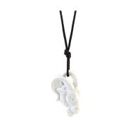 Pendant "Zodiacs " Capricorn, white, bisque, 3,8 x 3 cm