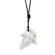 Pendant "Zodiacs " Taurus, white, bisque, 3,5 x 3 cm