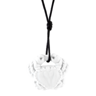 Pendant "Zodiacs " Cancer, white, bisque, 3 x 3,4 cm