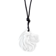 Pendant "Zodiacs " Leo, white, bisque, 3,4 x 3,3 cm