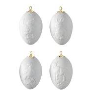 Easter egg set, 4-pcs, white, bisque