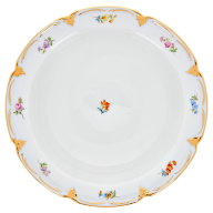 Bowl, large, Shape "B-Form", Strewn flowers, gold (bronze coloured), light, ø 27 cm