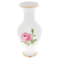 Vase, Shape "New Cutout", Pink rose, gold rim, H 24 cm