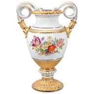 Vase with snake handles "Flower Bouquet", H 49 cm