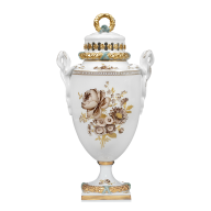 Vase with lid "Flower Bouquet", sepia, H 31 cm