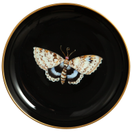 Dish with hanger, Blue Ribbon Butterfly on black background, Ø 13 cm