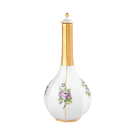 Bottle with "Small bouquets of flowers" in purple and green, H 26 cm
