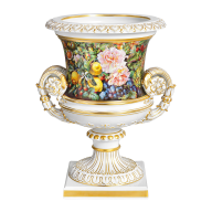 Crater Vase "Rich flower and fruit painting", H 47 cm