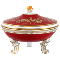 Box with "Birds in gilt and scrolling leaves", Ø 12,5 cm