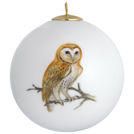 Ball, Animal painting, motif barn owl, Ø 5 cm