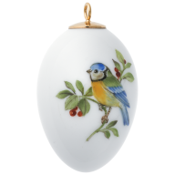 Easter egg, Vintage Bird Painting, Blue Titmouse, H 4,5 cm