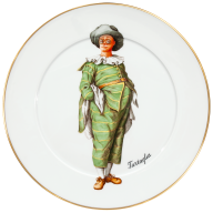 Wall Plate, Shape "No 41", commedia dell` arte, Tartaglia, Ø 33 cm
