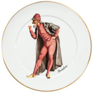 Wall Plate, Shape "No 41", commedia dell` arte, Pantalone, Ø 33 cm