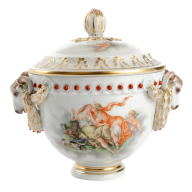 Goblet with rams' heads "Mythological scene", H 16,5 cm