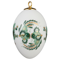 Easter egg, Court dragon, green, gold accents, white rim, H 5 cm