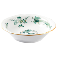 Bowl, Shape "New Cutout", Ornate dragon, green, gold accents, gold rim, Ø 14,5 cm