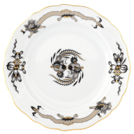 Starter- and Dessert Plate, Shape "New Cutout", Court dragon, black, Ø 18 cm