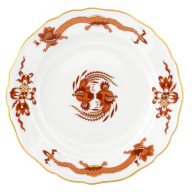 Dinner Plate, Shape "New Cutout", Court dragon, red, Ø 28 cm