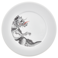 Starter- and Dessert Plate, Ming Dragon, black, Shape "Vitruv", Ø 22 cm