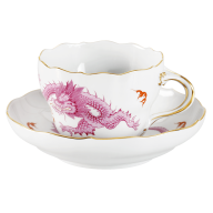 Coffee cup & saucer, Shape "New Cutout", Ming dragon, purple, V 0,2 l