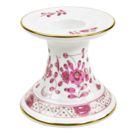 Candlestick, Shape "New Cutout", Oriental painting, flower ornament, purple, gold rim, H 7 cm